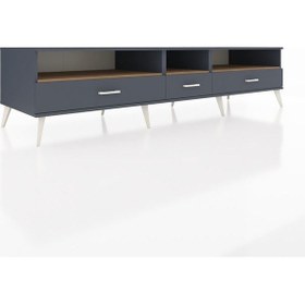 Resim Kronos Tv Ünitesi 3 Raflı 3 Çekmeceli 220x59x51 Antrasit-çam/antrasit Atlas Çam/antrasıt - Antrasıt 