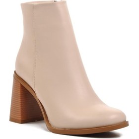 Resim Ayakmod 458237 Bej İçi Polarlı Kadın Topuklu Bot 001 