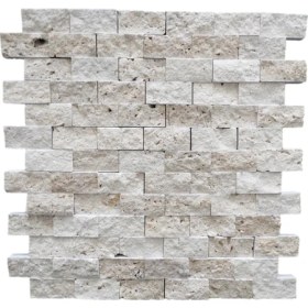 Resim ANTALYA TAŞ MARKET Klasık Traverten 2,3x4,8 cm Fileli Patlatma Taş Duvar Kaplaması 