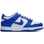 Resim Nike Dunk Low Gs Leather Unisex Sneaker Hakiki Deri Beyaz Mavi Günlük Spor Ayakkabı Mavi - Beyaz 