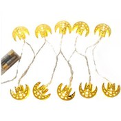 Resim Hangfox Ramazan Bayramı Dekoratif Işık Zinciri 1.6m 10 Led Sabit Isıklı Sarı Işık Demir Çelik Yıldız Ay Kalıp Ev Bahçe Partisi Dekorasyonu Pil Dahil Değil Diğer 