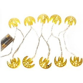 Resim Hangfox Ramazan Bayramı Dekoratif Işık Zinciri 1.6m 10 Led Sabit Isıklı Sarı Işık Demir Çelik Yıldız Ay Kalıp Ev Bahçe Partisi Dekorasyonu Pil Dahil Değil Diğer 