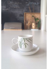 Resim Hint Pirinci Desenli Vintage Çay Fincanı Seti 2 Parça Beyaz-krem 