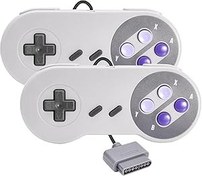 Resim KIWITATA 2 Paket Retro SNES Denetleyici, Uzaktan Kablolu Gamepad Denetleyicisi Orijinal SNES Süper Eğlence Oyun Konsolu Sistemi ile Uyumlu 