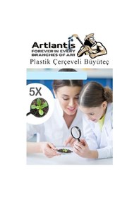 Resim Büyüteç 50 Mm 1 Adet 5x Plastik Sap Çerçeveli Büyüteç Merçek Okul Büro Ofis 