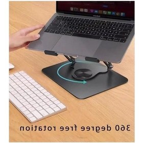 Resim 360 Derece Dönen Tabanlı Katlanabilir Laptop Standı Koyu Gri 
