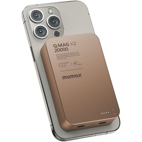 Resim Momax Q Mag X2 20000 Mah Magsafe Powerbank Kablosuz Powerbank Desert Titanium 
