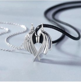 Resim İYİ MODA 2 Adet Best Friends Mıknatıslı Birleşen Melek Kolyesi Hediyelik Kolye 