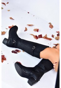 Resim Fox Shoes Siyah Alçak Topuklu Günlük Kadın Çizme L674230009 
