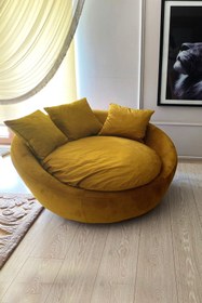 Resim LOVİSSE HOME Love 360 Derece Döner Berjer Yuvarlak Berjer 