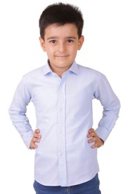 Resim Butik Açık Mavi Oxford Uzun Kollu Erkek Çocuk Gömlek 