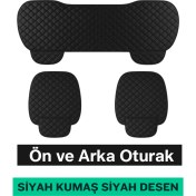 Resim Seat Ateca 2018 ve Sonrası Uyumlu 3 Parça Kapitone Oturak Araba Koltuk Kumaş Siyah - Kaymaz | Trobus 