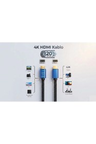 Resim 20 Metre 20mt Premium 4k120hz Ultra Hd Tv'ler Bilgisayarlar Ve Monitör Ekranları İçin Versiyon 2.1v 4k 6ohz 18 Gbps 2160p Görüntü Kablosu Dijital Ultra Kablo 001 
