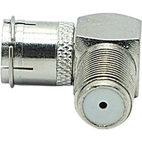 Resim F Konnektör 60 Ohm 90 Derece Açılı Dişi L Tip Çevirici 