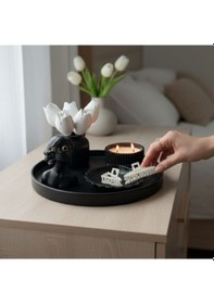 Resim Dekoratif Sunum Tepsisi Seti Mumluk & Vazo Uyumlu Modern Ev Ve Yatak Odası Dekoru 1 