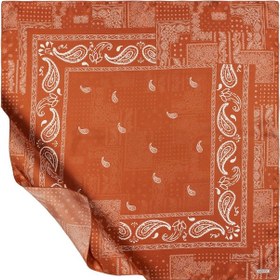 Resim İpekevi Turuncu Beyaz Patchwork Desenli Tivil Ipek Eşarp Çok Renkli 
