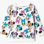 Resim Kız Bebek Minnie Mouse ve Daisy Duck Baskılı Sweatshirt Lisanslı Pamuklu Şadonlu 