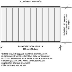 Resim Alüminyum Panel Radyatör Klasik 600x12 Dilim Ral 9010 Radyatör 