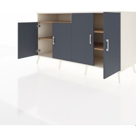 Resim Kronos Konsol 4 Raflı 4 Kapaklı 176x59x99 Aytaşı-antrasit/çam Antrasıt/atlas Çam - Aytası 