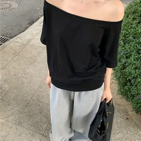 Resim Ruched Detaylı Seksi Omuz Üstü Beyaz Tişört - Bol Kesim, Kısa Kollu, Yaz Üstü Kadınlar İçin, Günlük Stil, Rahat Giyim | Günlük Stil Üst | Esnek Kumaş 