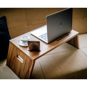 Resim Bk Gift Kişiye Özel Isimli Ahşap Katlanabilir Organizer Notebook Laptop Sehpası 