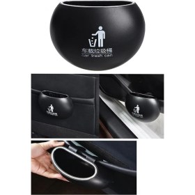 Resim Hayat Store Araç Içi Taşınabilir Araba Çöp Kutusu Yuvarlak Siyah 
