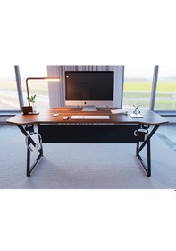 Resim Özel Tasarım 140 Cm Ofis Yönetici Masası Nexty-22 Kahverengi 