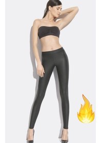 Resim Marka Sportwear Kadın Tüylü Kışlık Tayt - 23000Siyahxl Siyah 