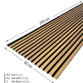 Resim Akustik Ahşap Duvar Paneli Lambiri 60 280 Cm 