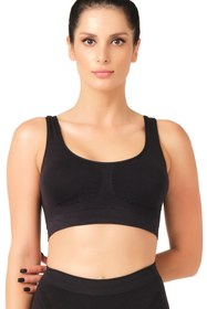 Resim Emay Seamless Toparlayıcı Pedli Sporcu Sütyen Siyah Yeni Sezon (1 Adet Ekonomik) 