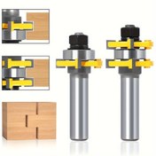 Resim 2 adet Dil ve Oluk Router Ucu Seti 1/4" x 1/4" - 1/2in 1/4in 8mm Şaftlı Sallayıcı Ahşap İşleme Kesici Alet 