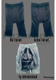 Resim Kadın Siyah Içi Peluşlu Kışlık Termal Tayt Içlik Tayt Pantolon Tayt Koşu Taytı SiYAH 