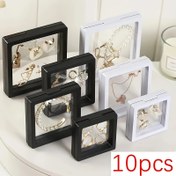 Resim 10'lu 3D Yüzen Çerçeve Tutucular, Şeffaf Plastik Dikdörtgen Mücevher Sergileyici, Toz geçirmez Depolama Kutuları için Kolye, Küpe, Yüzük, Madeni Para, Örnek - Evde, Butikte, Sergide, Mücevher Yapımında Gösterim ve Ambalaj Malzemeleri, Boncuk ve Mücevher Yapımı 