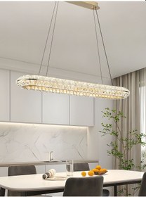 Resim Kyler Sıralı Gold 3 Renkli Kristalli Led Sarkıt Avize Gold 