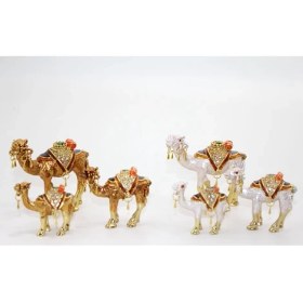 Resim Swarovski Taşlı 3'lü Deve Figürü Model 3 