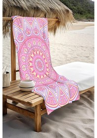 Resim Dijital Baskı Plaj Deniz Havlusu Mandala Desenli Peştamal Hvl0151 Renkli 