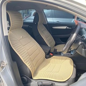 Resim Volkswagen Golf Mk 5 Plus 2003-2009 ile Uyumlu Lüx Oto Koltuk Minderi Ön Arka Oturak 3'lü Set Bumerang Serisi Bej 