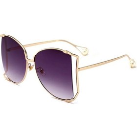 Resim 45476 Büyük Boy Kare Güneş Kadınlar Metal Çerçeve Moda Lüks Hollow Çerçeve Marka Güneş Gözlüğü Kadın Degrade Shades H152 