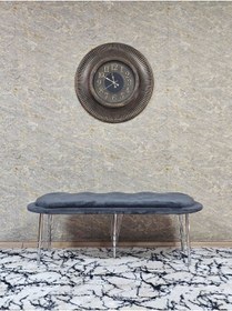 Resim Zafir Ufo Oturak Bench - Krom Kaplama Telli Ayak - Oturak - Bench - Puf - Yatak Ucu Pufu Füme 