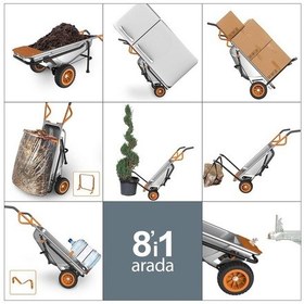 Resim Worx Wg050 100lt./136kg. Profesyonel Çok Amaçlı El Arabası. Taşım 