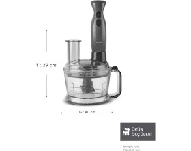 Resim Çok Fonksiyonlu Mutfak Robotu ve Blender Seti - Space Gray, 2000W 