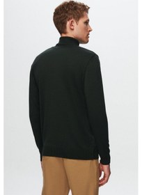 Resim D's Damat Ds Damat Regular Fit Haki Pamuk Karışımlı Balıkçı Yaka Triko Kazak 5HF06ORT12007 Haki 