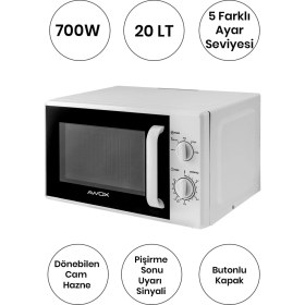 Resim Awox H20 Mikrodalga Fırın 20 LT Beyaz 