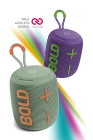 Resim Powerway Bold Mor Taşınabilir Ses Bombası Kablosuz Bluetooth Hoparlör Speaker Yüksek Sesli TWS 