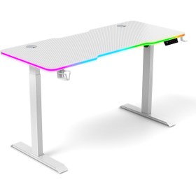 Resim Karr Gaming G-Flex Elektrikli Yükseklik Ayarlı RGB Aydınlatmalı Oyuncu Masası - 160x80 - Beyaz 