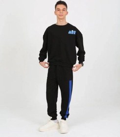 Resim Marions Erkek Çocuk The Air Yazı Detaylı 2 İplik Sweatshirt-15234 Siyah 