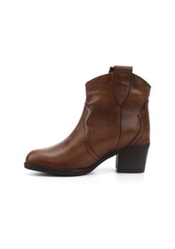 Resim Gönderi(R) Gönderi R Taba Antik Kalın Topuklu Hakiki Deri Kovboy Bot Taba 