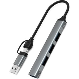 Resim Valkyrie mAcbook Uyumlu Type-C & USB Çiftli 4port USB 3.0 Splitter 5 Gbps Çevirici Hub Adaptör 