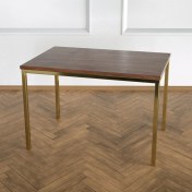 Resim Evka Shiny Yan Sehpa - Pirinç Ayak Ceviz Tabla 