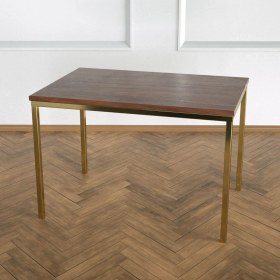 Resim Evka Shiny Yan Sehpa - Pirinç Ayak Ceviz Tabla 